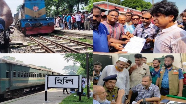 হিলিতে রেলপথ অবরোধ,দেড় ঘণ্টা পর ট্রেন চলাচল স্বাভাবিক 