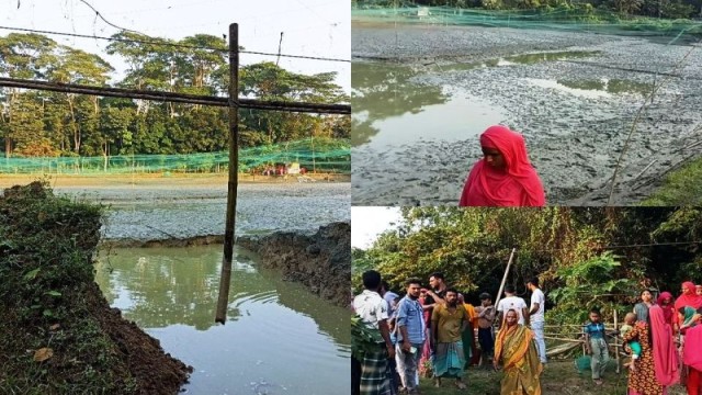 শত্রুতা উদ্ধারে এ কেমন নিষ্ঠুরতা,বিষ্ণুপুরে মাছ চাষের বাঁধ কেটে দিলেন প্রতিপক্ষ।