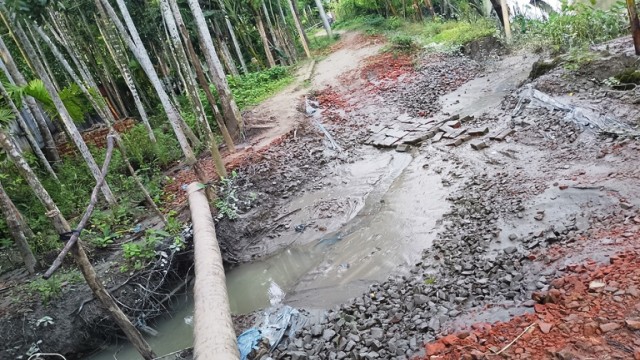 চাড়াখালী গ্রামের রাস্তার বেহাল অবস্থা