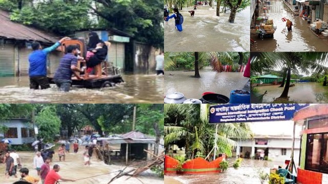 ভারি বৃষ্টি ও উজানের ঢলে ডুবছে আট জেলা 