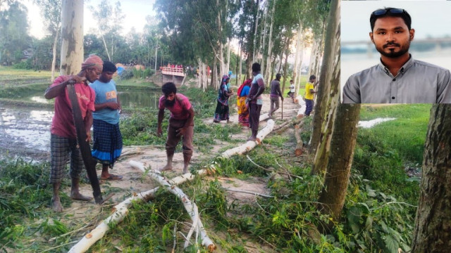 বীরগঞ্জে রাস্তার গাছ কাটা ও চাঁদা দাবীর অপরাধের এনসিপি নেতা ও সাবেক ইউপি সদস্য সহ ১০ জনের বিরুদ্ধে আদালতে মামলা