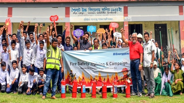 স্কুলে অগ্নি নিরাপত্তা প্রশিক্ষণ আয়োজন করলো এনার্জিপ্যাক