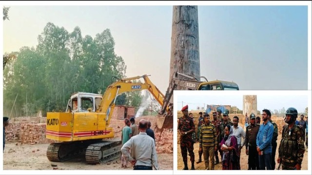 পীরগঞ্জে অবৈধ ইটভাটায় অভিযানে পুলিশের ওপর হামলা,সেনাবাহিনীর হস্তক্ষেপে ভাটা ভাঙচুর! 