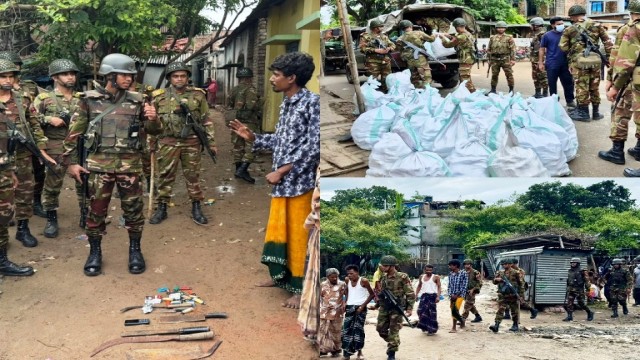 বগুড়া চকসূত্রাপুরে রাতভর সেনাবাহিনীর মাদকবিরোধী অভিযান: বিপুল পরিমাণ মাদক ও অস্ত্র উদ্ধার,আটক ১০
